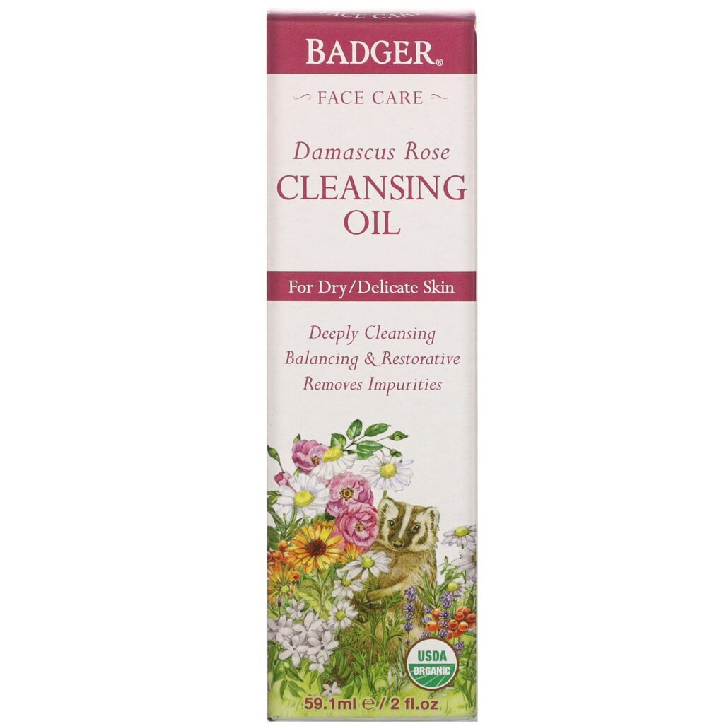 Badger Company, Face Care, Damascus Rose Cleansing Oil, 2 fl oz (59.1 ml) - Imagem 2