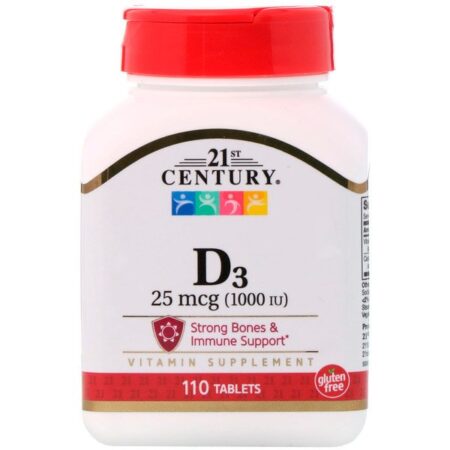 21st Century, D3, 25 mcg (1.000 UI), 110 Comprimidos