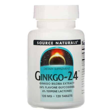 Source Naturals, Ginkgo-24, 120 mg, 120 tabletes