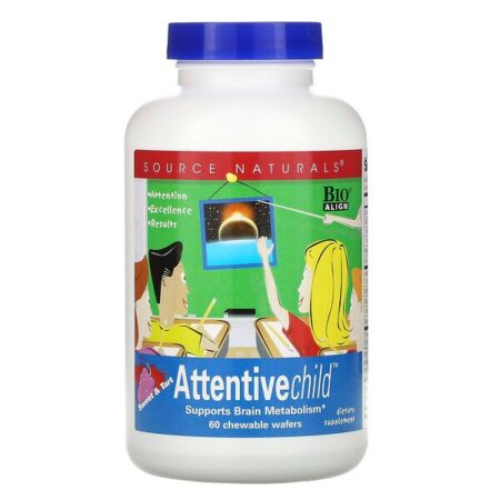 Source Naturals, Attentive Child, Agridoce, 60 Wafers Mastigáveis