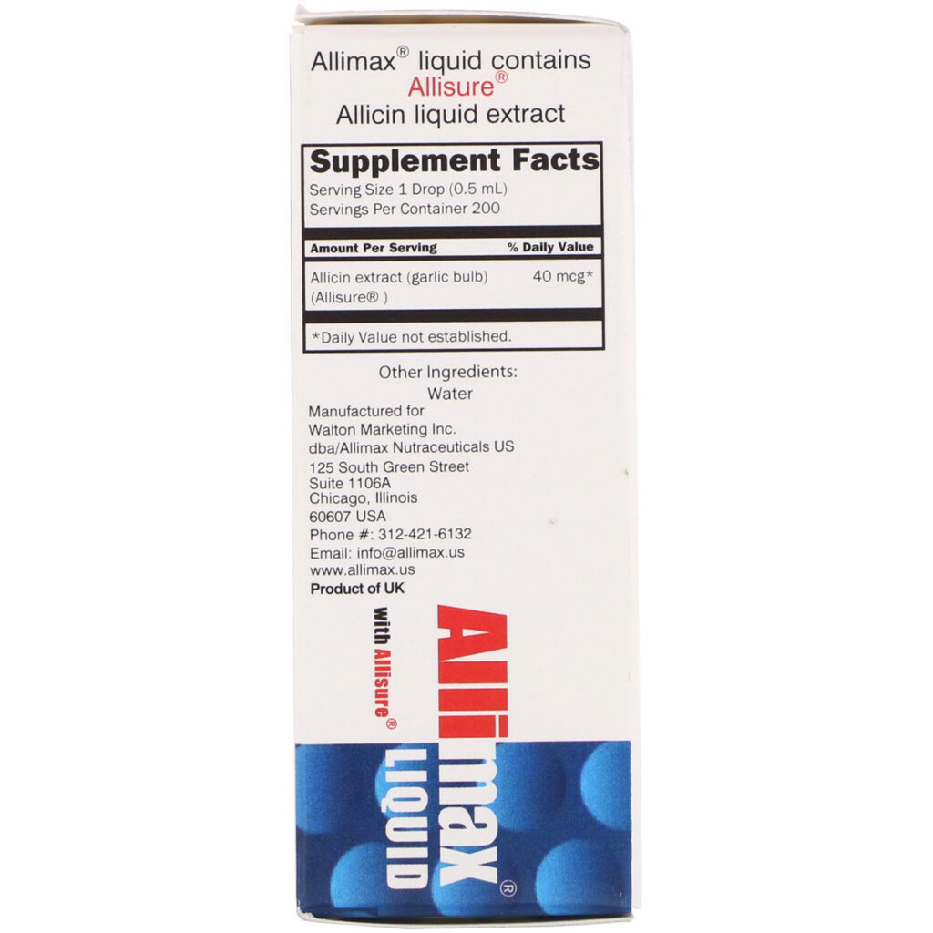 Allimax, Liquid with Allisure, 1/3 fl oz (10 ml) - Imagem 2