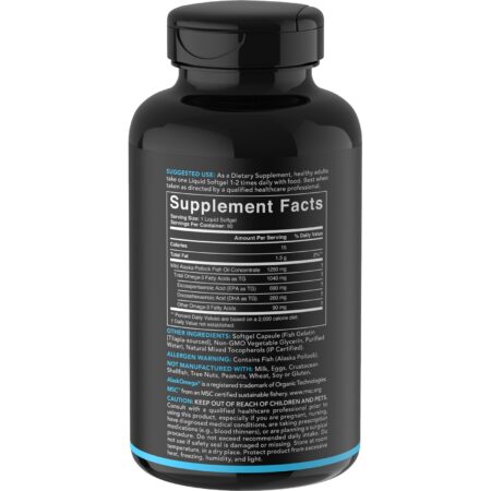 Sports Research, Óleo de Peixe Ômega-3, Potência Tripla, 1.250 mg, 90 Cápsulas Softgel - Image 2