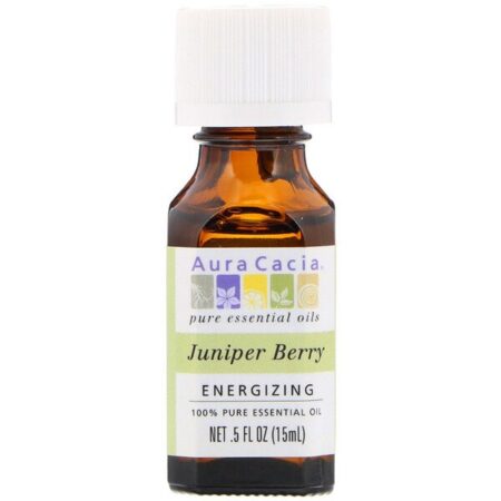 Aura Cacia, Óleo Essencial 100% Puro, Baga de Zimbro, .5 fl oz (15 ml)