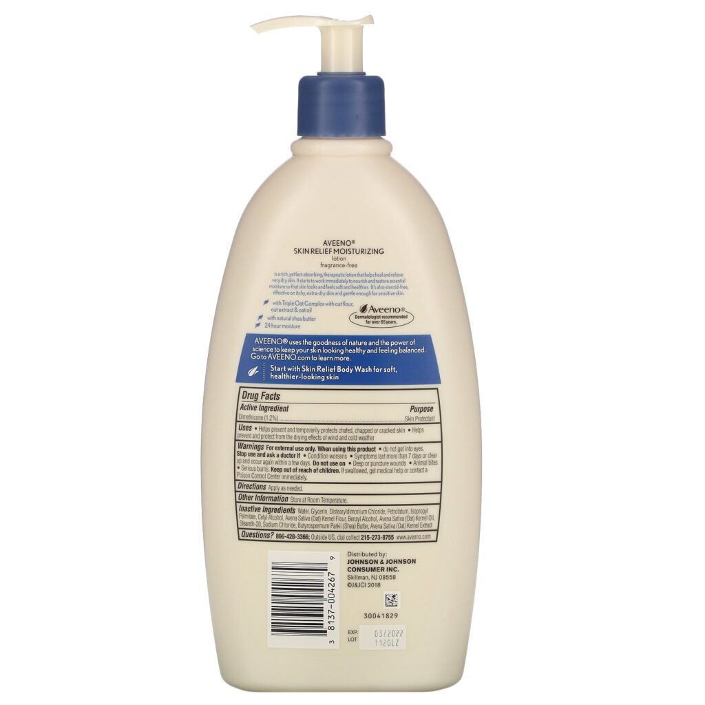 Aveeno, Loção Hidratante Skin Relief, Sem Perfume, 532 ml (18 fl oz) - Imagem 2