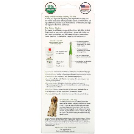 RADIUS, Organic Dental Solutions, Firm Bristles, Adult Dog, 1.5-8 Years , 1 Toothbrush + .8 oz Tooth Gel - Image 3