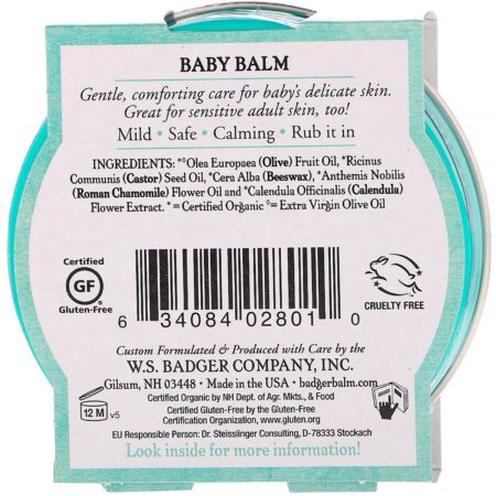 Badger Company, Orgânico, Bálsamo para Bebês, Camomila e Calêndula, 56 g (2 oz) - Image 3