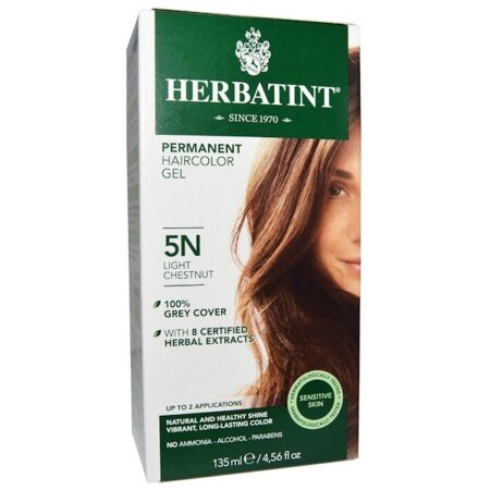 Herbatint, Gel Permanente para Coloração de Cabelo, 5N, Castanho Claro, 135 ml (4,56 oz)