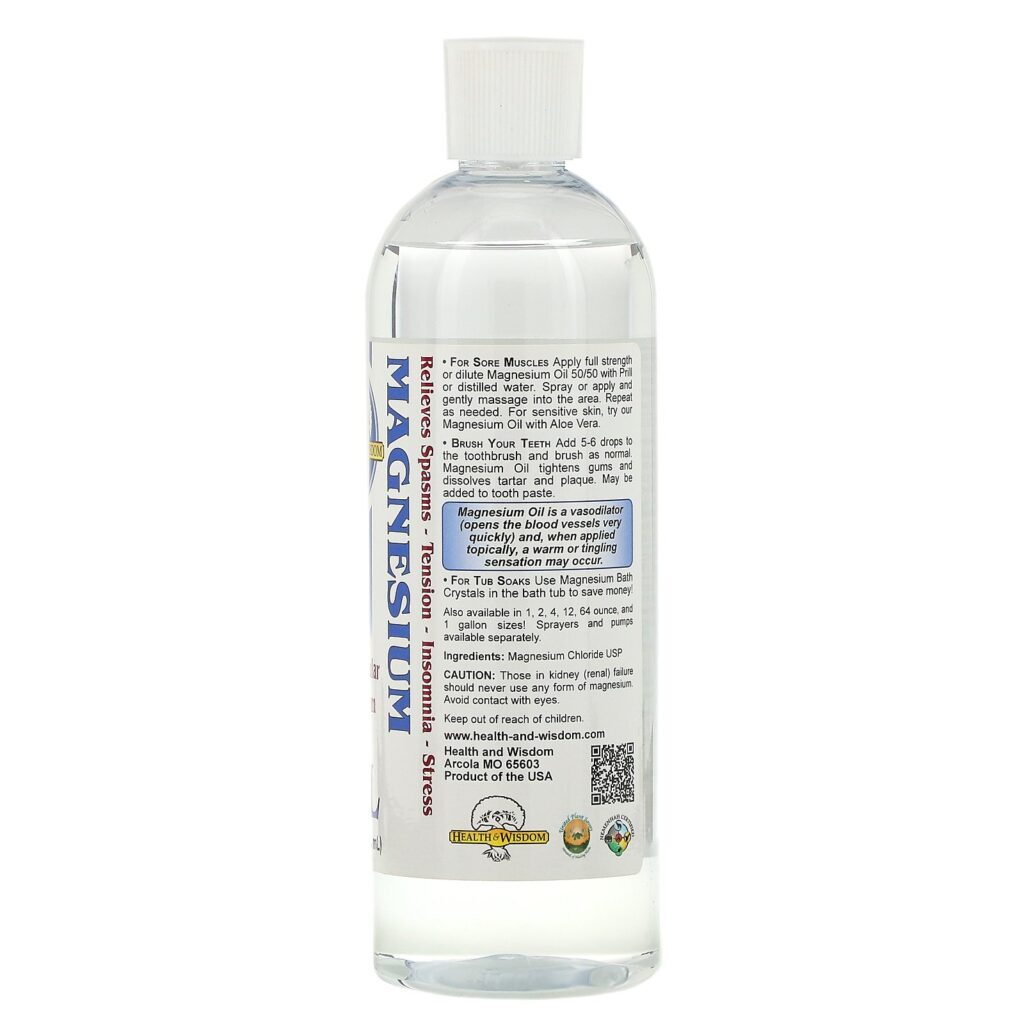 Health and Wisdom, Óleo de Magnésio, 16 fl oz (473 ml) - Imagem 2