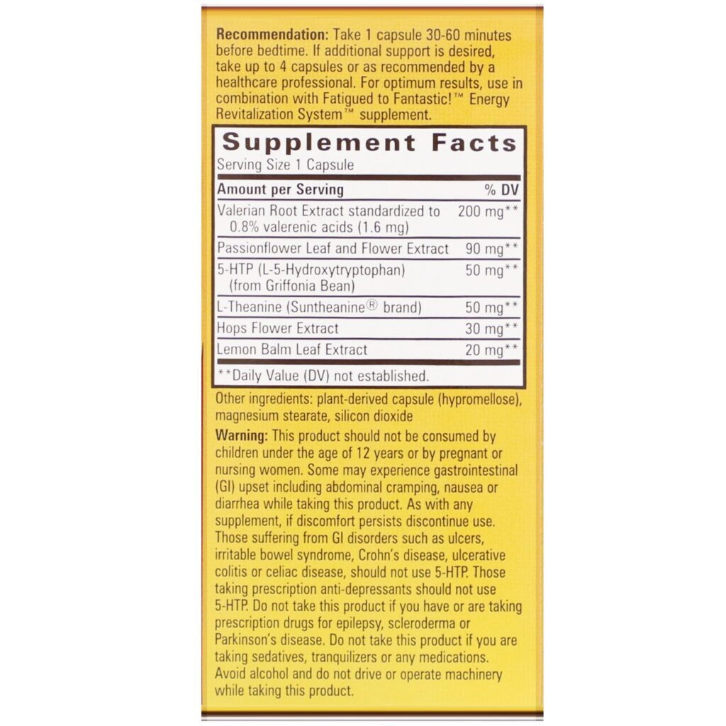 Enzymatic Therapy, Fatigued to Fantastic!, Revitalizing Sleep Formula, 30 Veg Capsules - Imagem 2