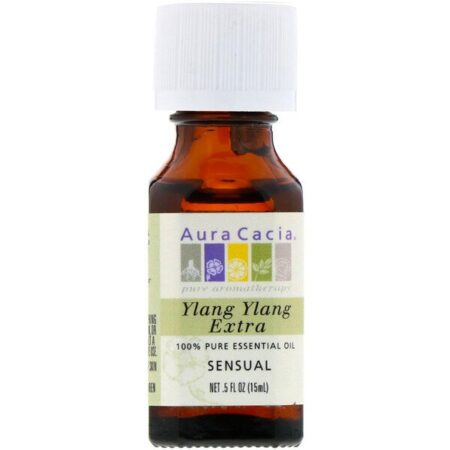 Aura Cacia, Óleo Essencial 100% Puro, Extra Ylang Ylang, .5 fl oz (15 ml)