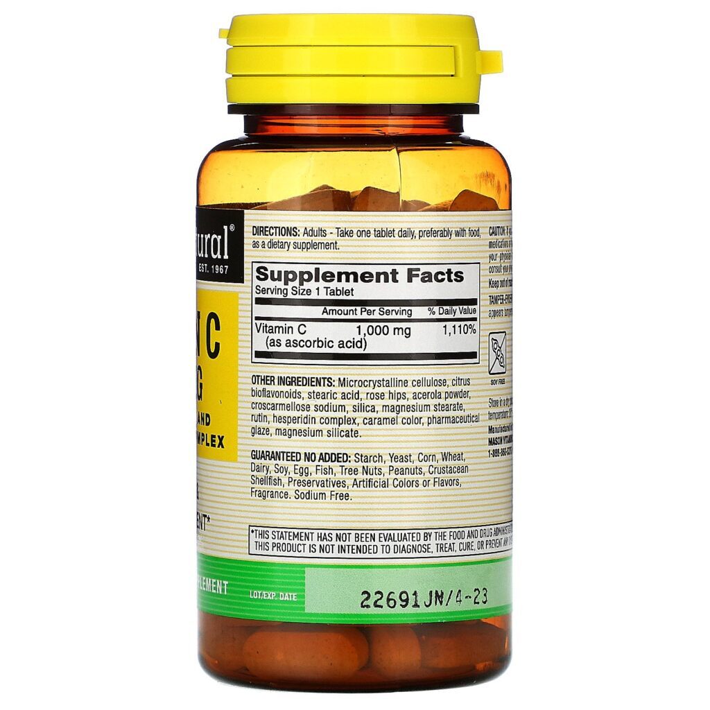 Mason Natural, Vitamina C, 1.000 mg, 90 Comprimidos - Imagem 2