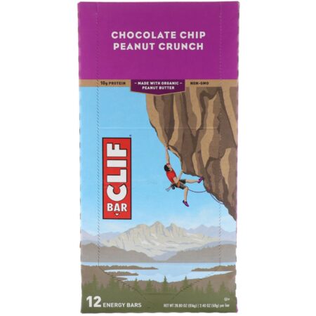 Clif Bar, Barra de Energia, Crocante de Amendoim com Gotas de Chocolate, 12 Barras, 68 g cada - Image 2