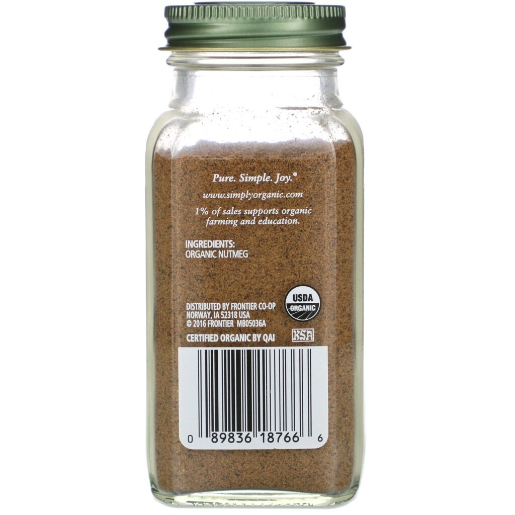Simply Organic, Ground Nutmeg, 65 g (2,30 oz) - Imagem 2
