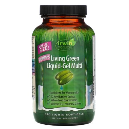 Irwin Naturals, Multivitamínico Women's Living Green em Gel Líquido, 120 Cápsulas em Gel