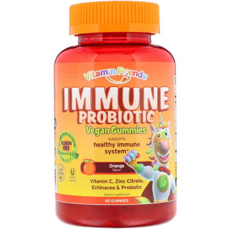 Vitamin Friends, Immune Probiotic Vegan Gummies, Orange Flavor, 60 Gummies