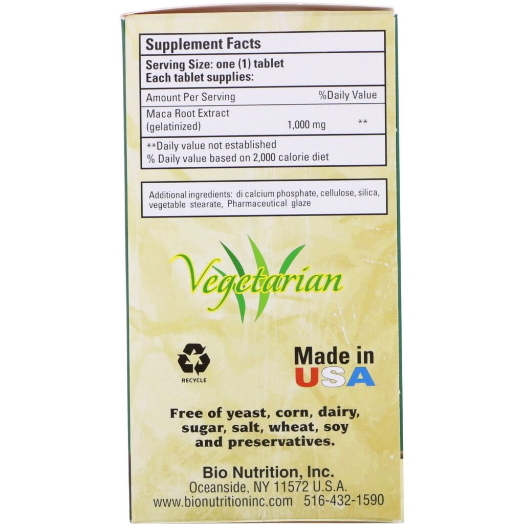 Bio Nutrition, Maca Máxima, 1.000 mg, 30 comprimidos - Imagem 2