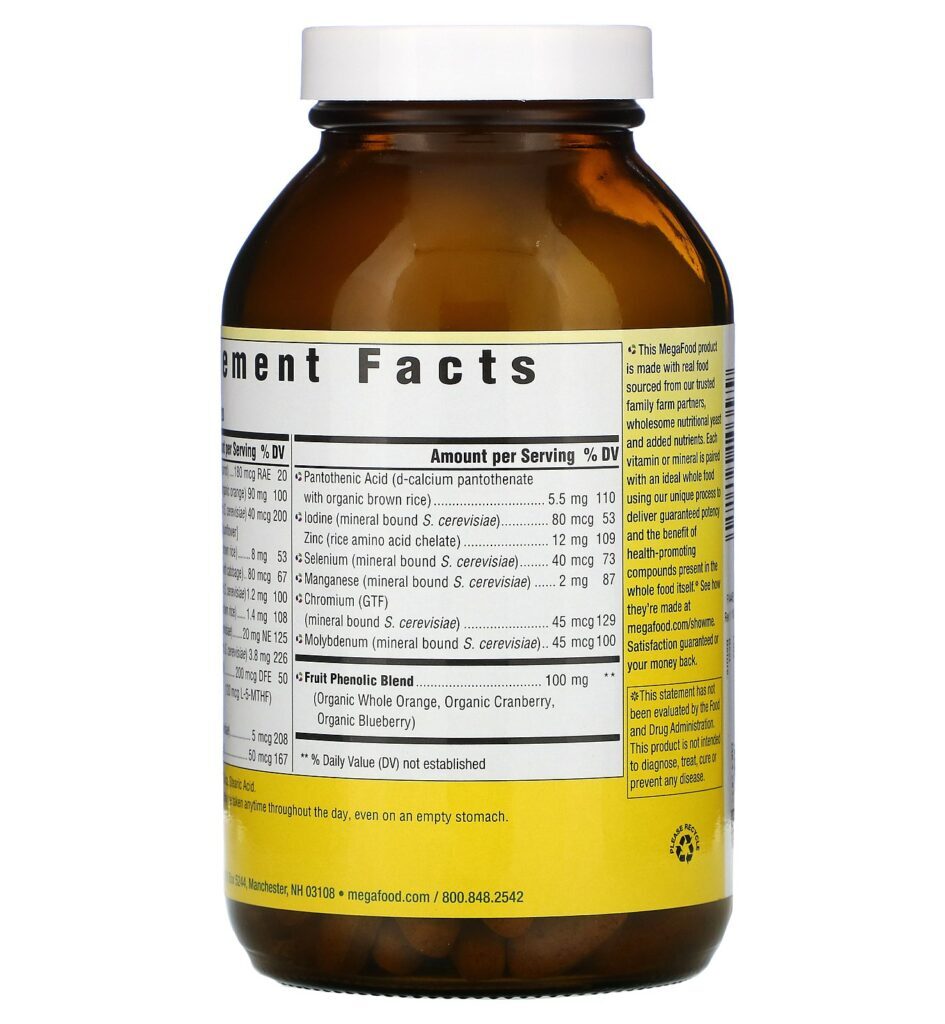 MegaFood, Multivitamínico para Homens Acima de 55 Anos One Daily, 120 Comprimidos - Imagem 3