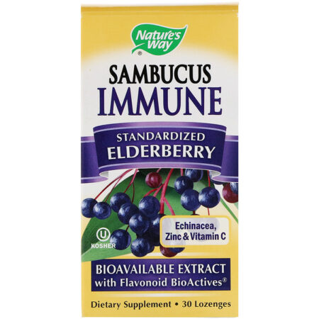 Nature's Way, Sambucus Immune, Sabugueiro, Padronizado, 30 Pastilhas