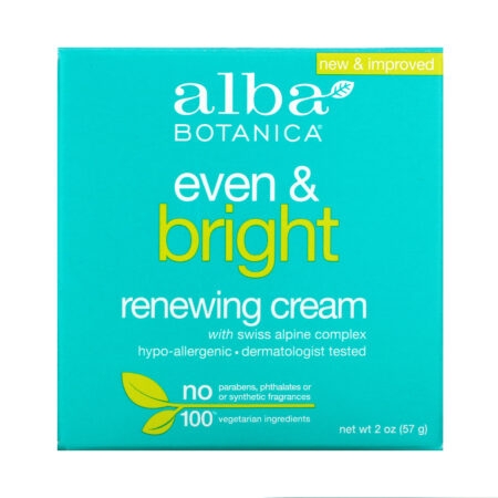 Alba Botanica, Even & Bright Renewing Cream with Swiss Alpine Complex, 2 oz (57 g) - Image 3