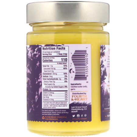 4th & Heart, Ghee Butter, Grass-Fed, Garlic, 9 oz (255 g) - Image 2