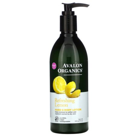 Avalon Organics, Hand & Body Lotion, Refreshing Lemon, 12 oz (340 ml)