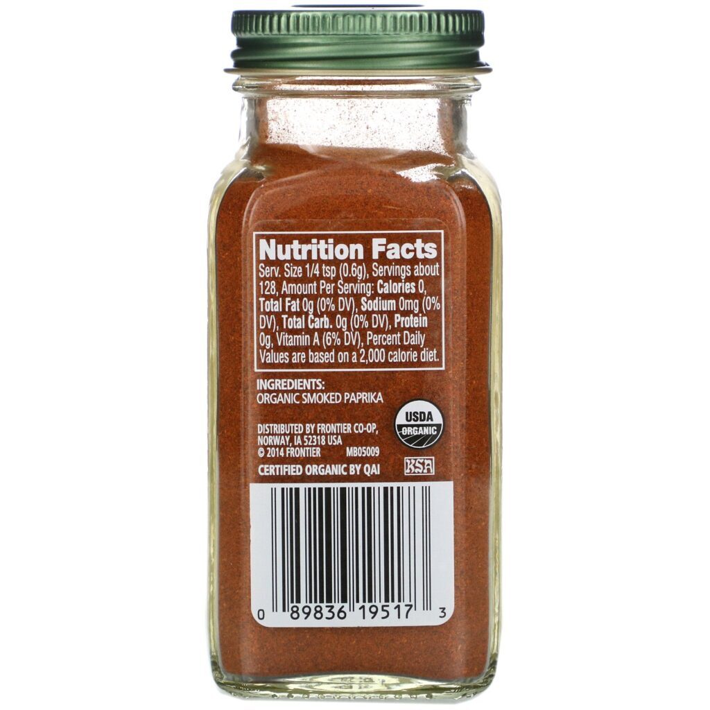 Simply Organic, Páprica Orgânica Defumada, 77 g (2,72 oz) - Imagem 2