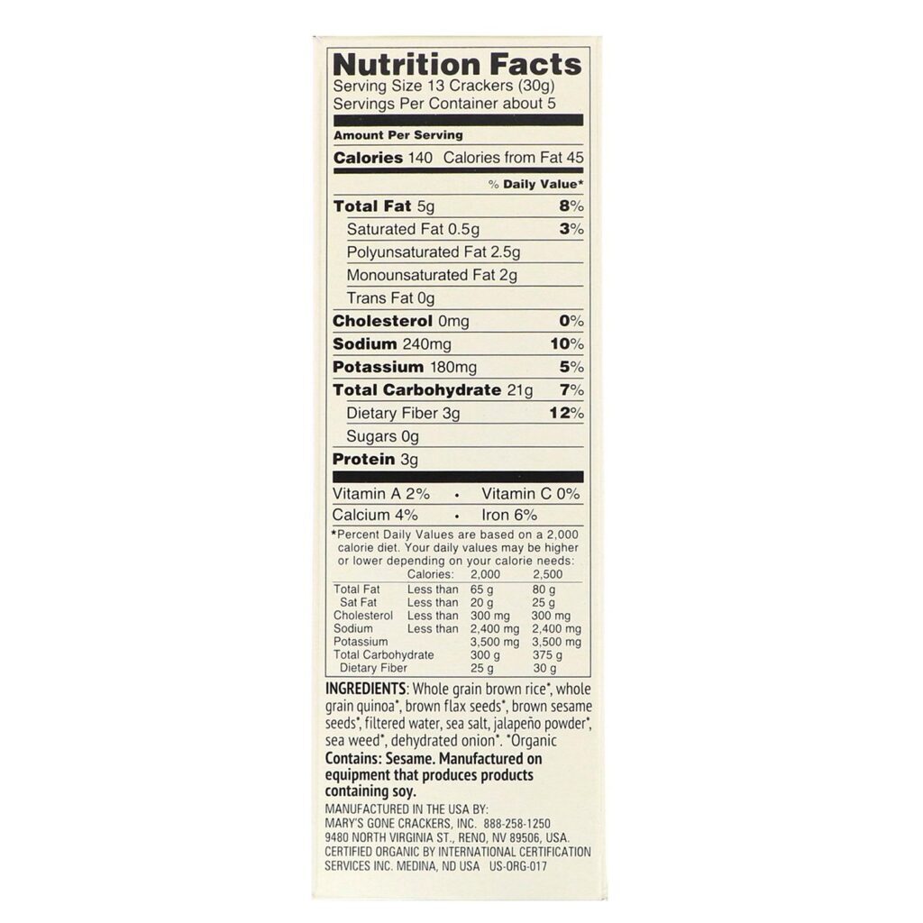 Mary's Gone Crackers, Jalapeno Crackers, 5.5 oz (155 g) - Imagem 2