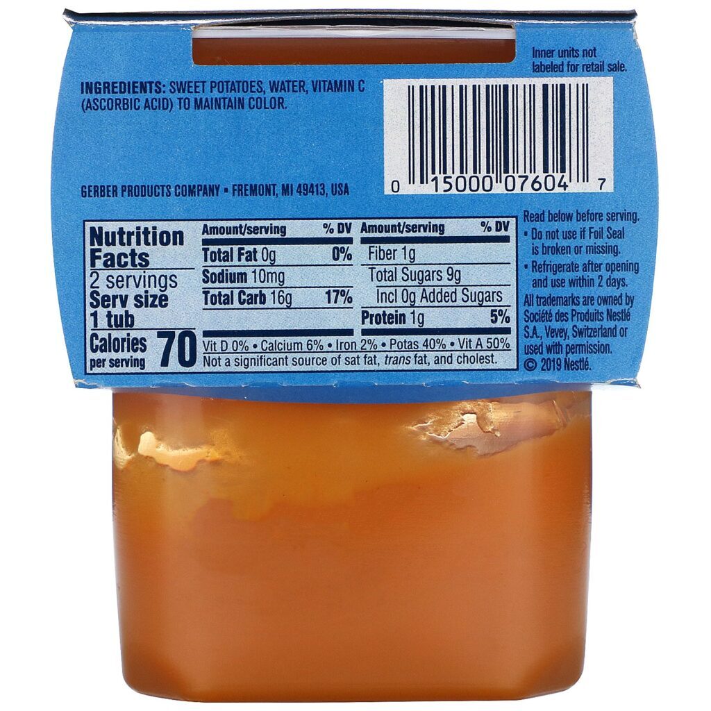 Gerber, Sweet Potato, 2 Pack, 4 oz (113 g) Each - Imagem 2