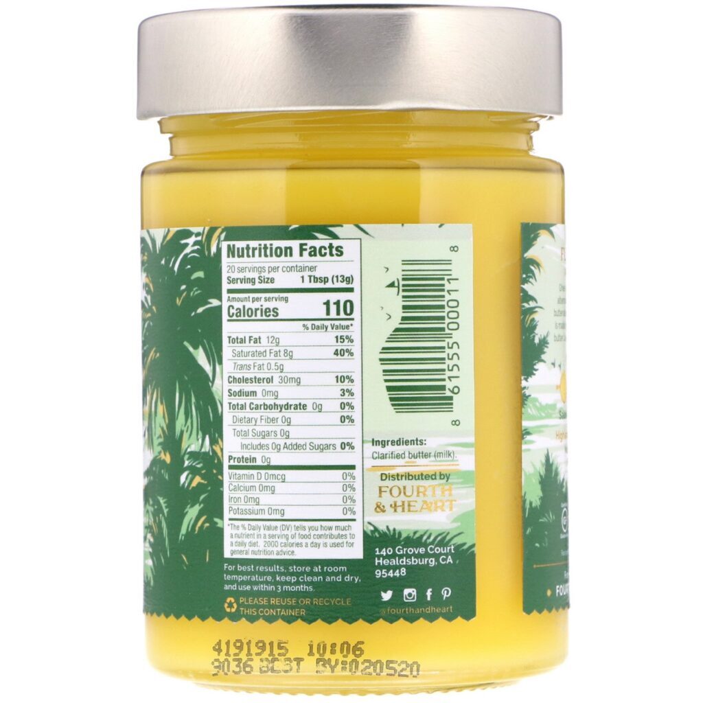 4th & Heart, Manteiga Clarificada Ghee, Alimentada com Capim, Receita Original, 255 g (9 oz) - Imagem 2