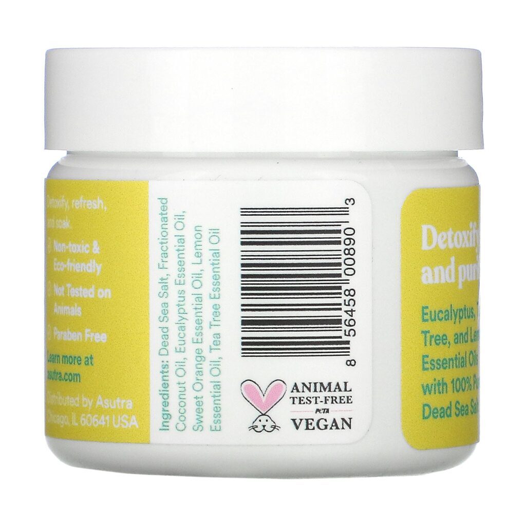 Asutra, Soak The Day Away, Dead Sea Bath Salts, Detox and Slim Down, 2 oz (57 g) - Imagem 2