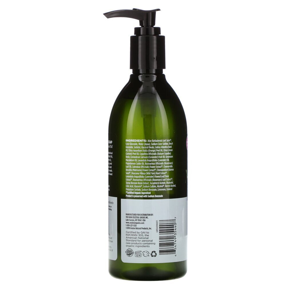 Avalon Organics, Glycerin Hand Soap, Rejuvenating Rosemary, 12 fl oz (355 ml) - Imagem 2