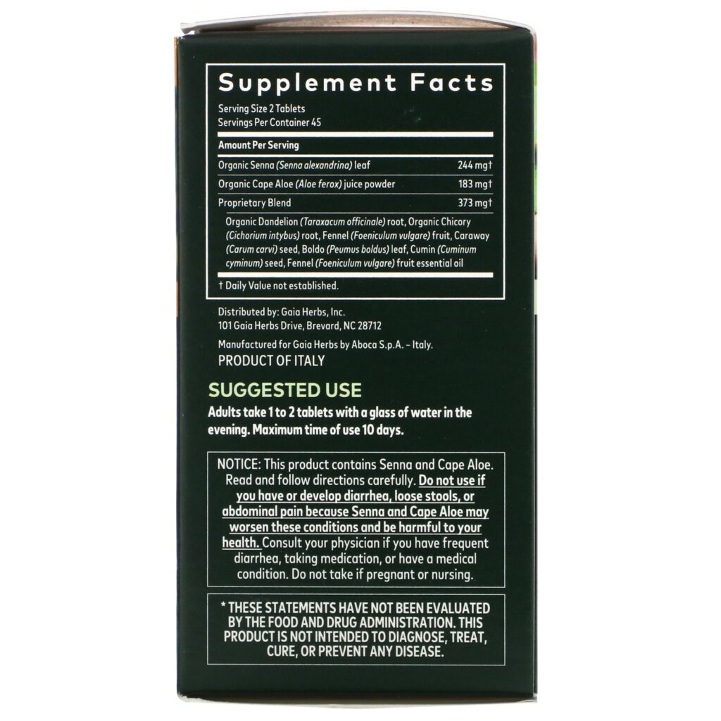 Gaia Herbs, Laxante Natural, 90 Comprimidos - Imagem 2
