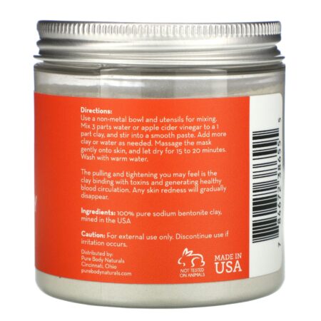 Pure Body Naturals, Indian Healing Bentonite Clay, 8 fl oz (227 g) - Image 2