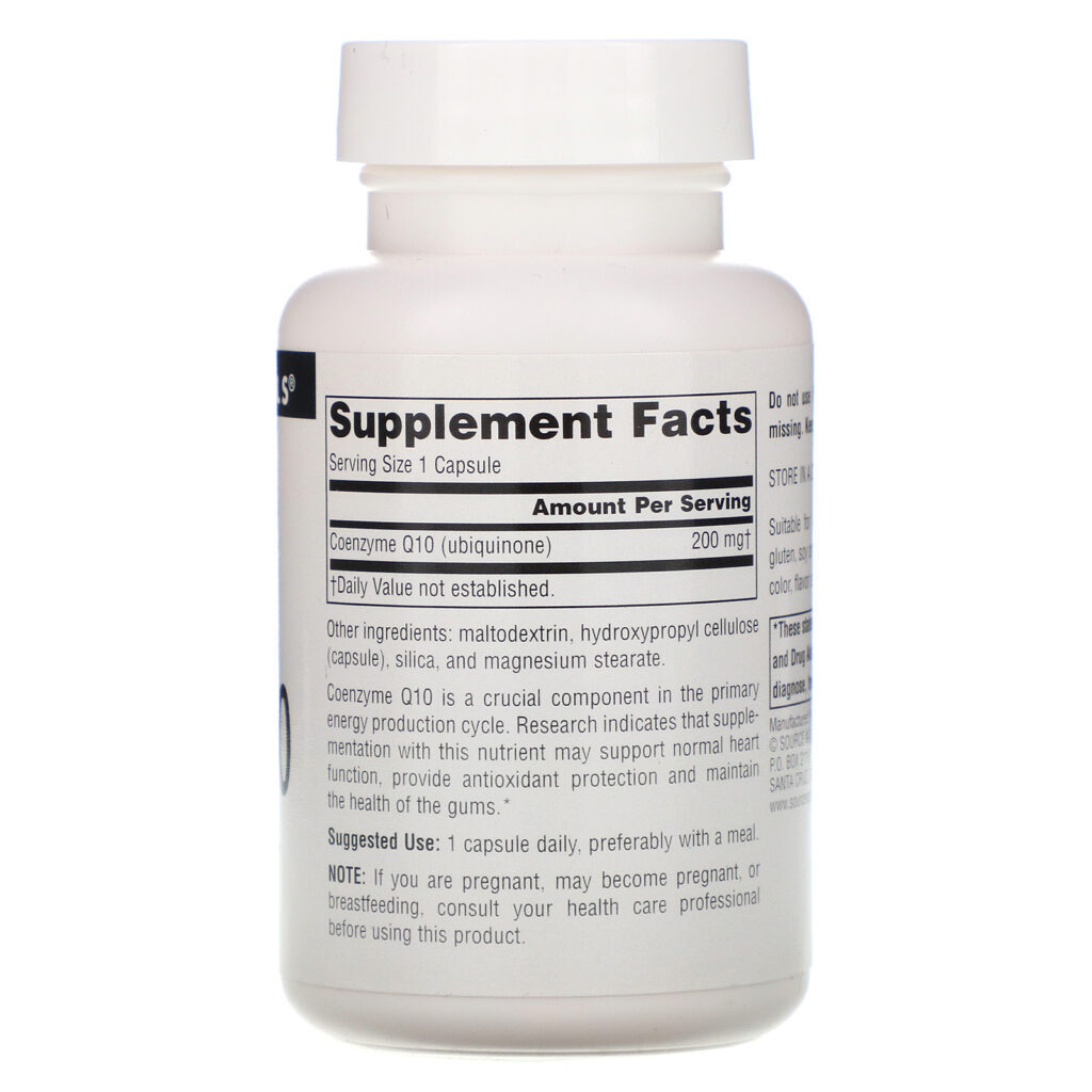 Source Naturals, Coenzima Q10, 200 mg, 60 Cápsulas - Imagem 2