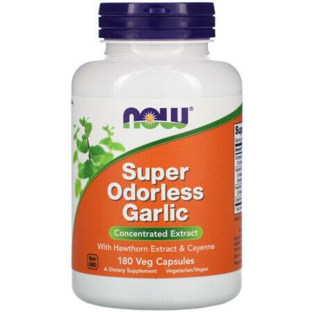 Now Foods, Super Alho Sem Odor, 180 Cápsulas Vegetais