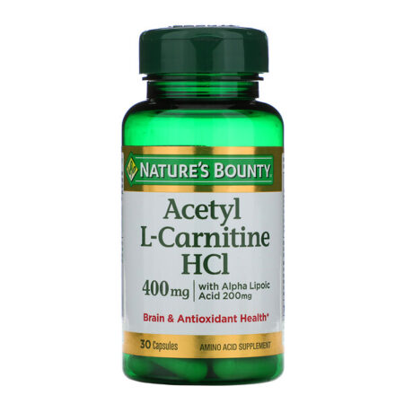 Nature's Bounty, HCI L-Carnitina Acetil, 400 mg, 30 Cápsulas