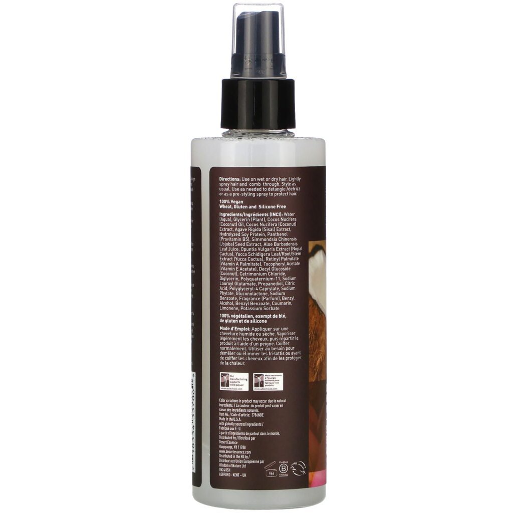 Desert Essence, Antifrizz e Protetor Térmico para Cabelos de Coco, 237 ml (8,5 oz) - Imagem 2