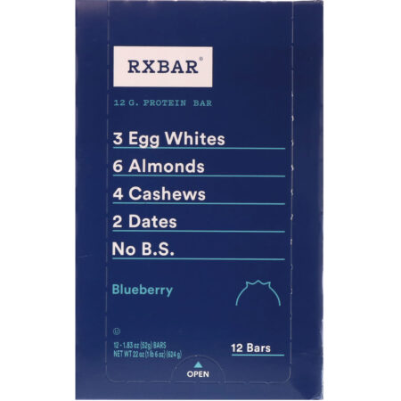 RXBAR, Protein Bar, Blueberry, 12 Bars, 1.83 oz (52 g) Each - Image 2