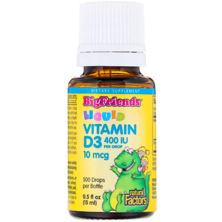 Natural Factors, Big Friends, Liquid Vitamin D3, 10 mcg 400 IU, 0.5 fl oz (15 ml)