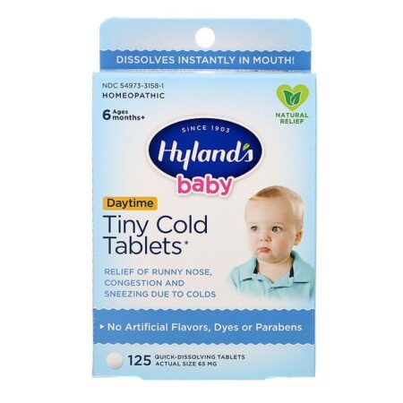 Hyland's, Baby, Pequenos Comprimidos Frios, +6 Meses, 125 Comprimidos de Dissolução Rápida