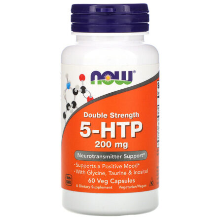 Now Foods, 5-HTP, Double Strength, 200 mg, 60 Cápsulas Vegetais