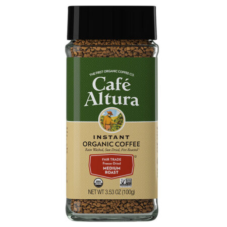 Cafe Altura, Instant Organic Coffee, Medium Roast, Freeze-Dried, 3.53 oz (100 g)