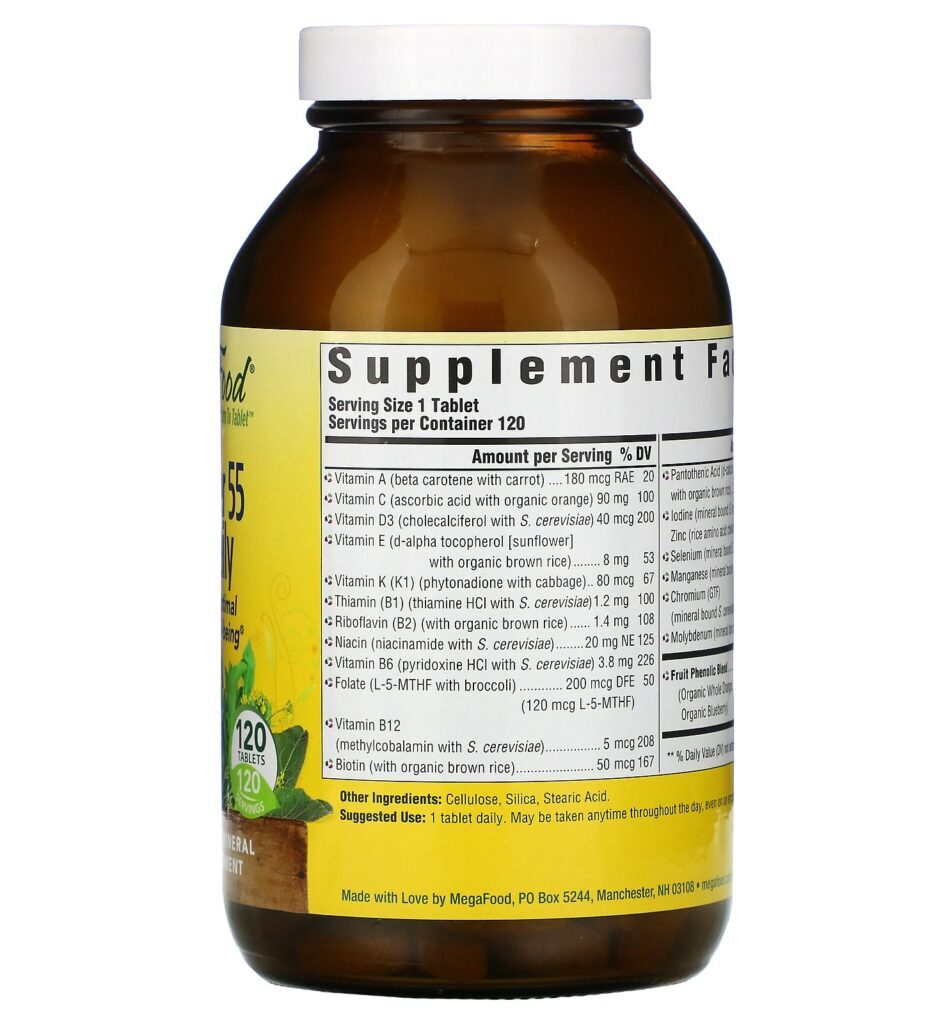 MegaFood, Multivitamínico para Homens Acima de 55 Anos One Daily, 120 Comprimidos - Imagem 2