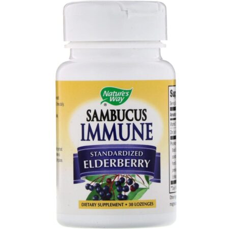 Nature's Way, Sambucus Immune, Sabugueiro, Padronizado, 30 Pastilhas - Imagem 3