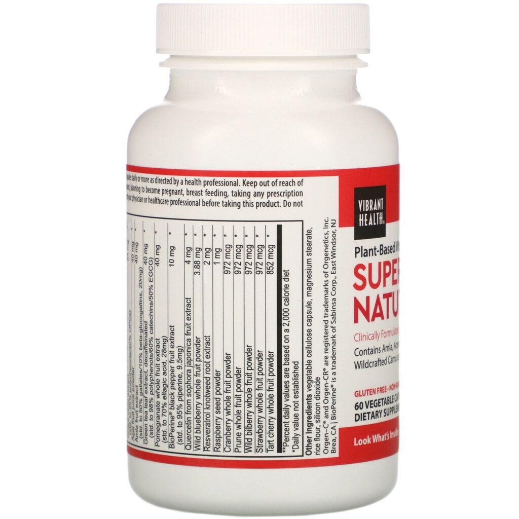 Vibrant Health, Super Natural C, Version 3.2, 60 Vegetable Capsules - Imagem 4