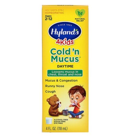 Hyland's, 4 Kids, Cold 'n Mucus, de 2 a 12 Anos, 118 ml (4 fl oz)