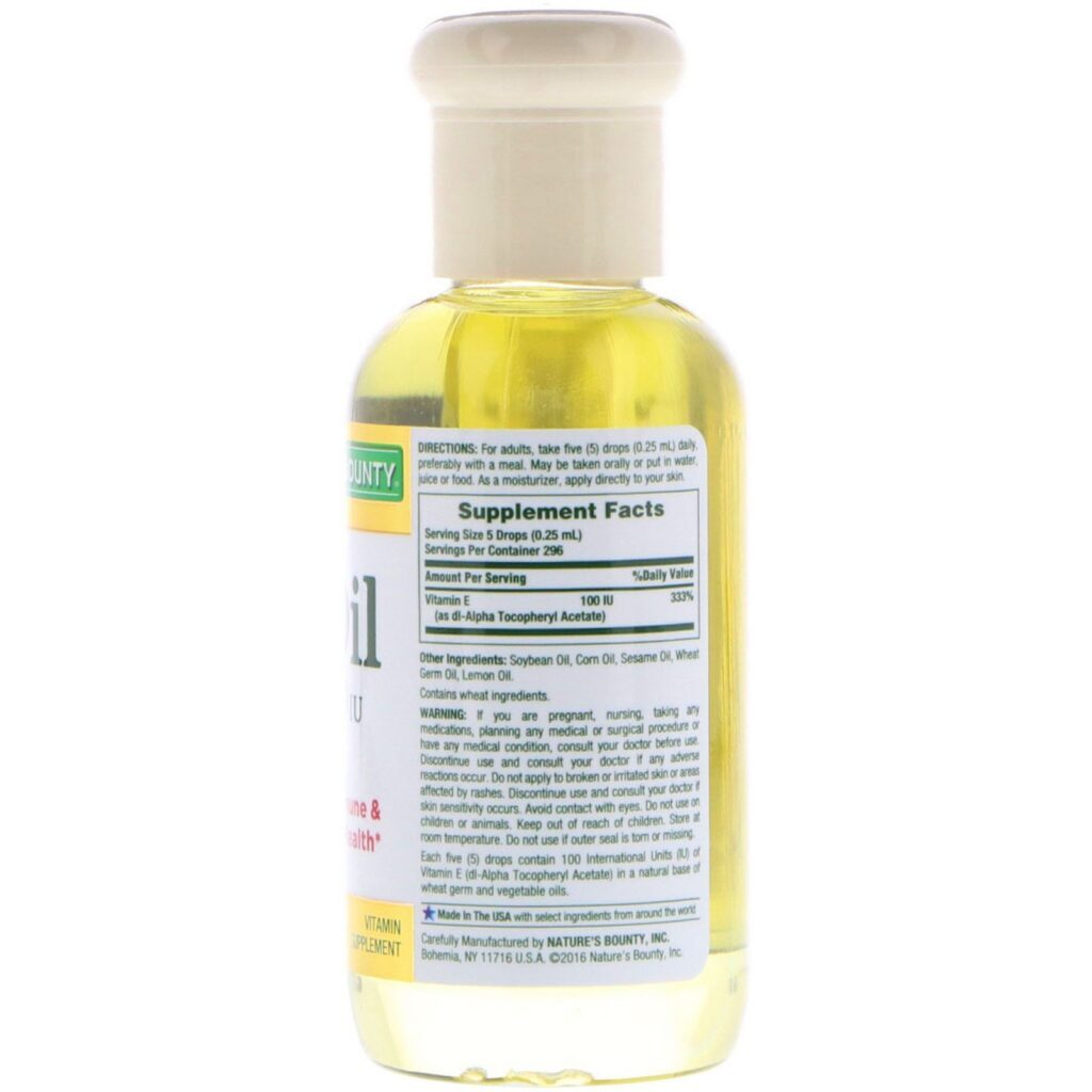Nature's Bounty, Óleo de Vitamina E, 30.000 UI, 74 ml (2,5 fl oz) - Imagem 2