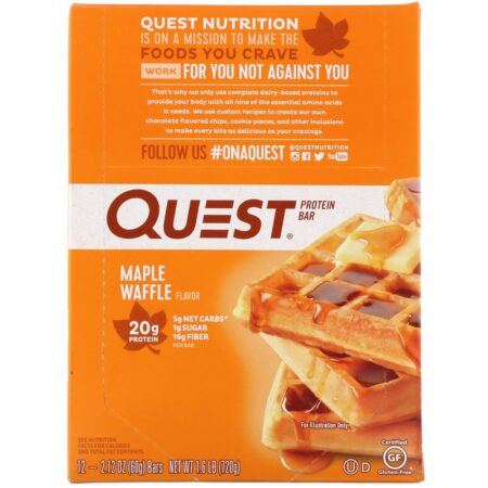 Quest Nutrition, Barra de Proteínas, Waffle de Bordo, 12 Barras, 60 g (2,12 oz) Cada - Image 2