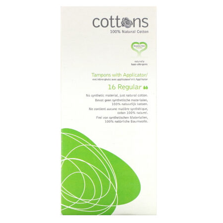 Cottons, 100% Natural Cotton, Tampons with Applicator, Regular, 16 Tampons - Image 2