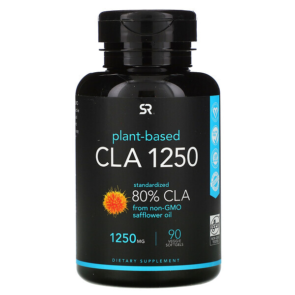 Sports Research, CLA 1250, À Base de Plantas, 1,250 mg, 90 Cápsulas Gelatinosas Vegetais